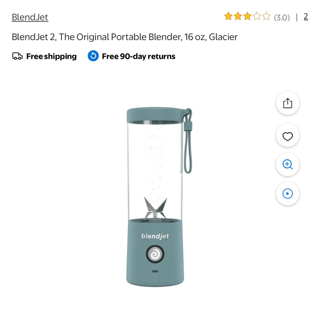 BlendJet 2 Portable Blender - Glacier Blue